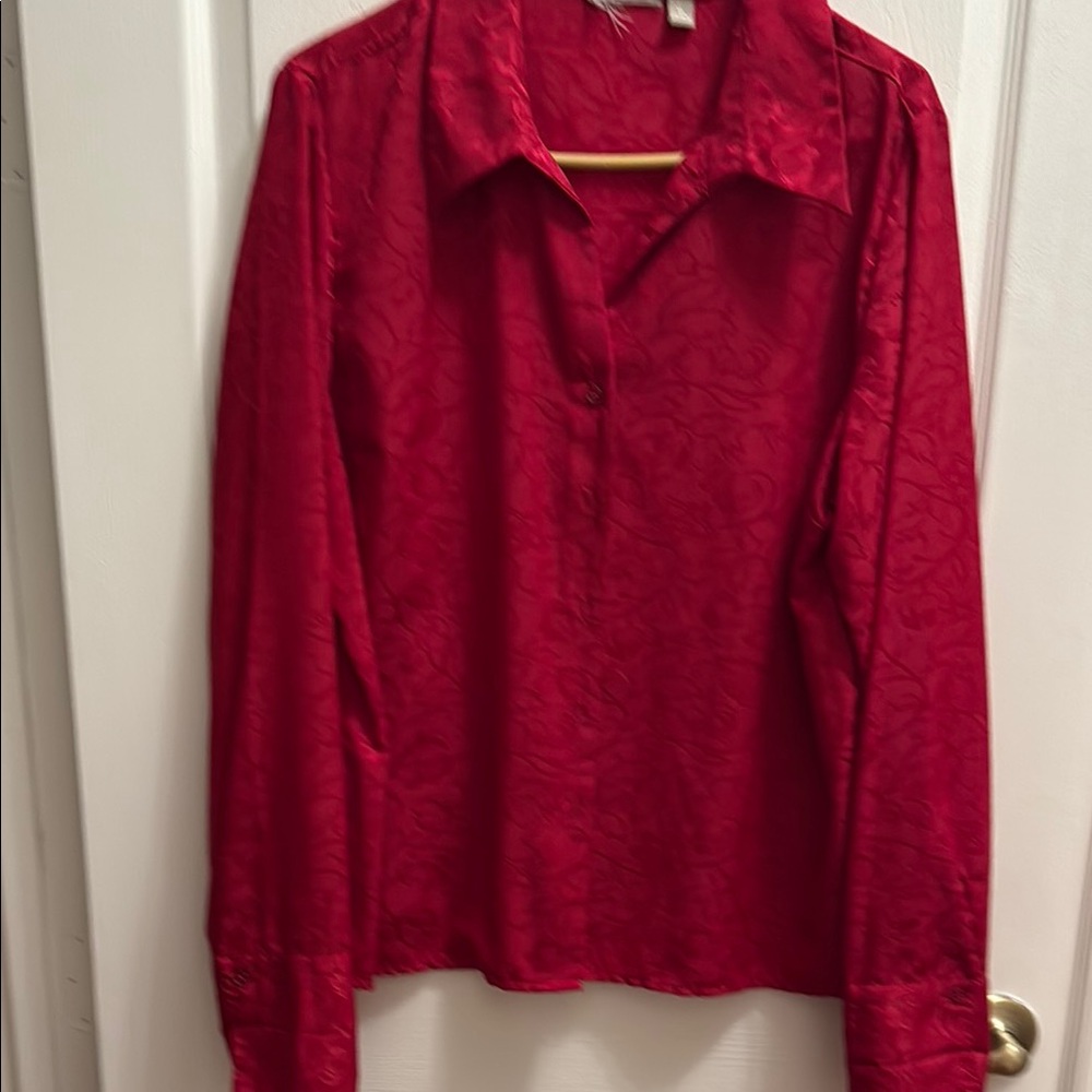 Elegant Red Button Down Shirt